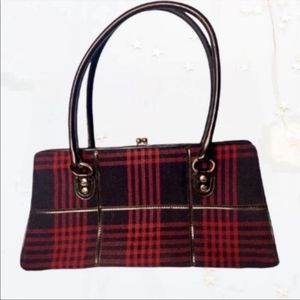 INC Retro Plaid Frame Purse